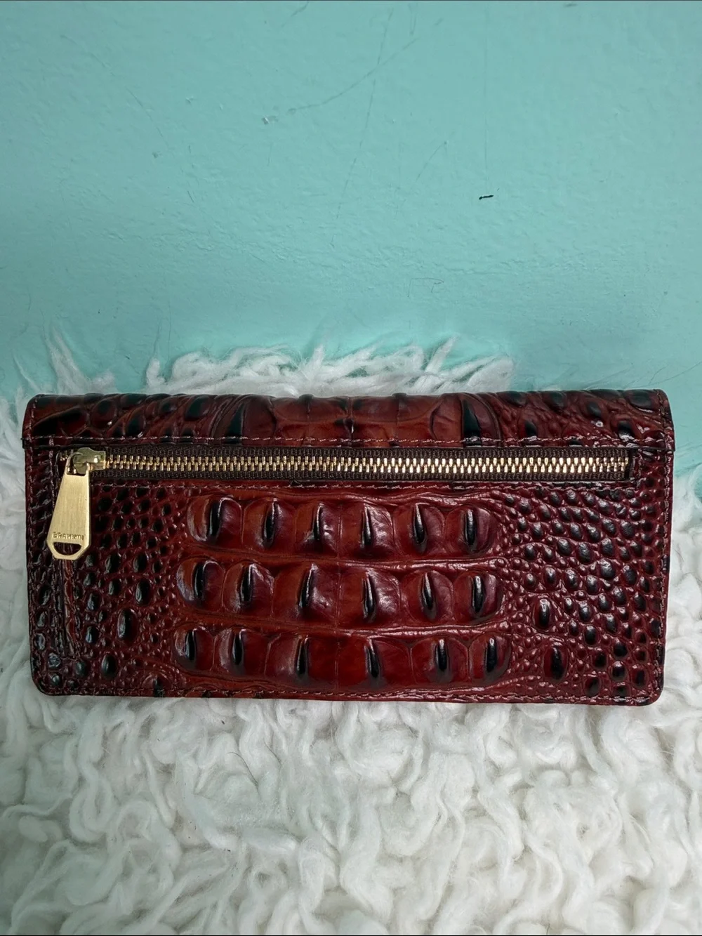 Brahmin Ady -Embossed Leather  Wallet  with Gold Hardware